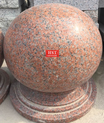 枫叶红大红圆底车止石球